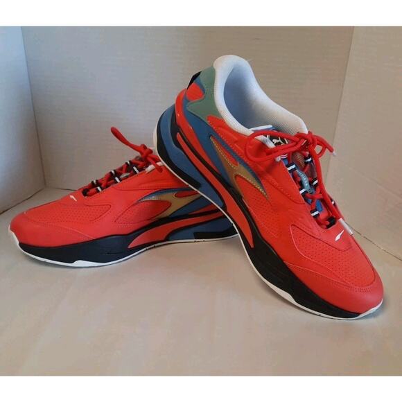 PUMA RS-FAST RED GO FOR 385795-01 Firelight/Blue Men's‎ Running Casual Shoes 11 - Picture 5 of 7